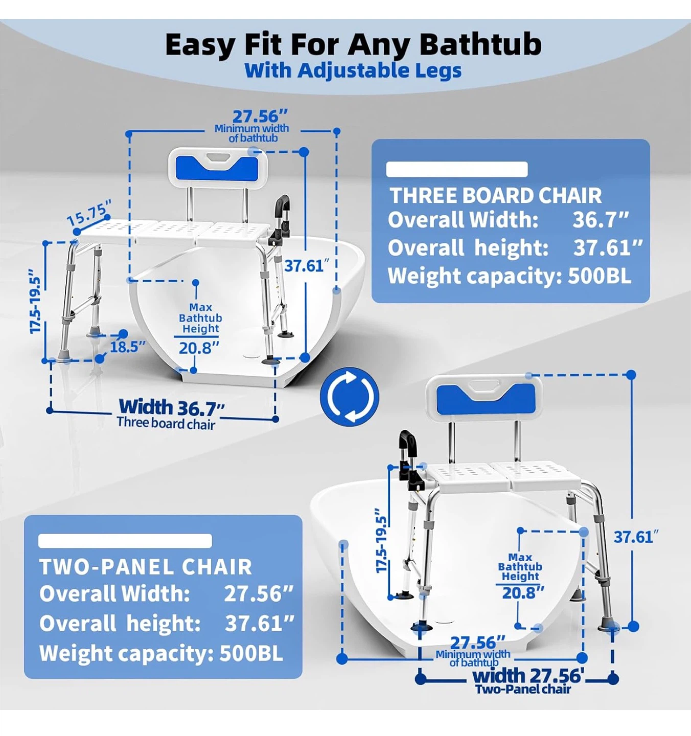 Heavy Duty Bath and Shower Chair with Adjustable Height BT8 - photo 2
