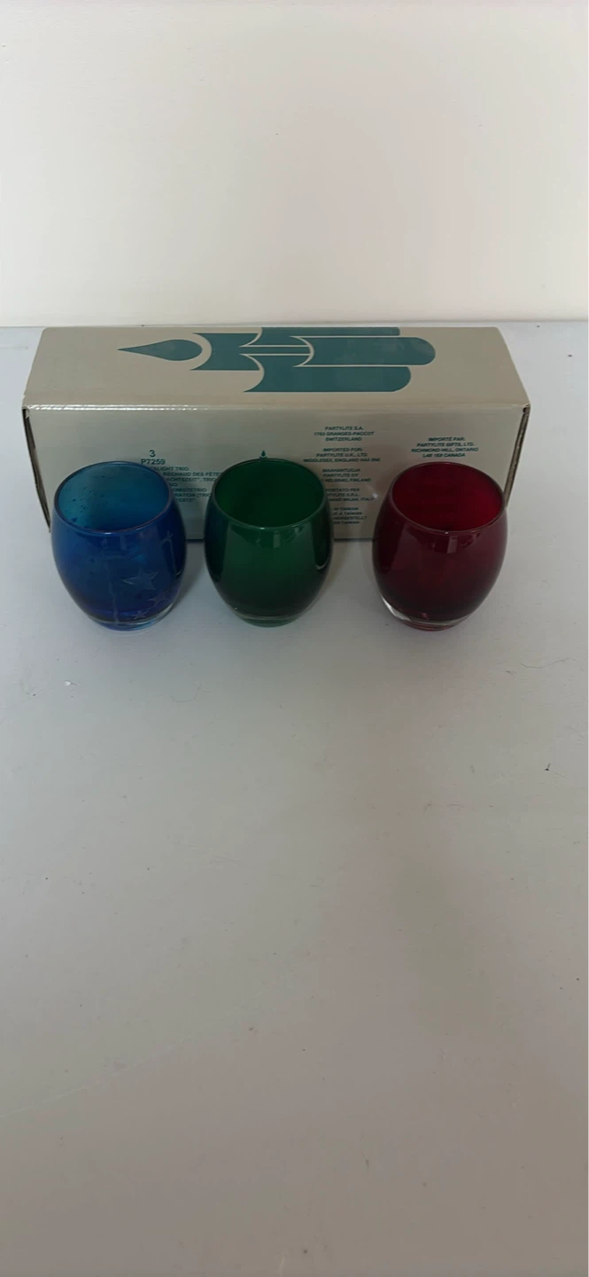 Set of 3 Coloured Votive Candle Holders