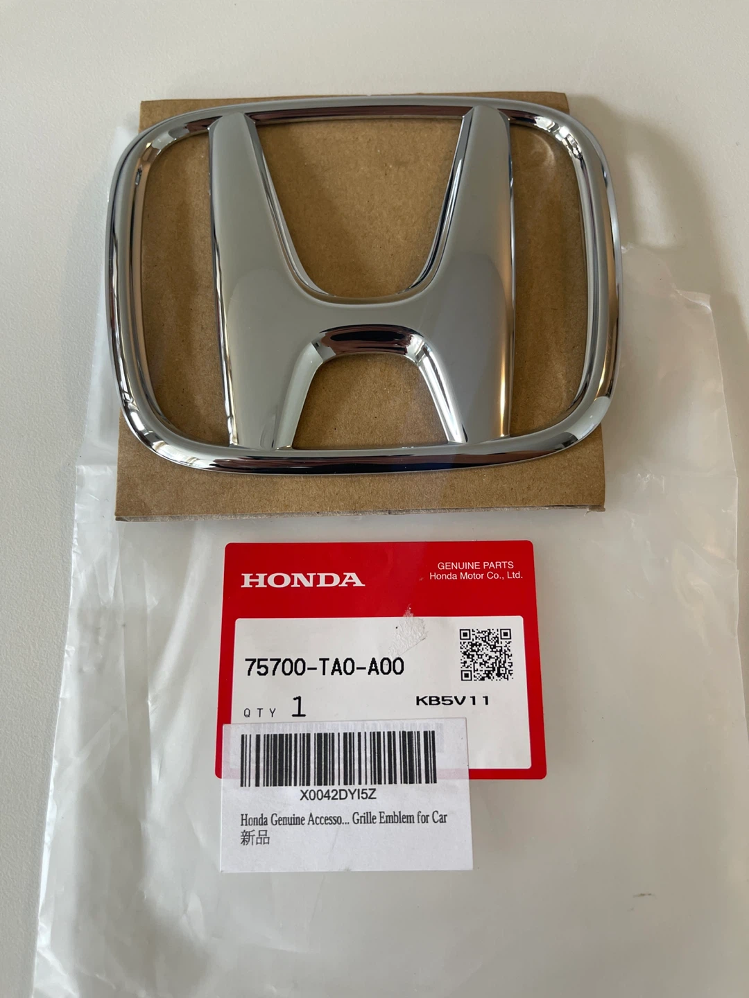 OEM Honda Front Grille Emblem Part Number: 75700-TA0-A00 - photo 4