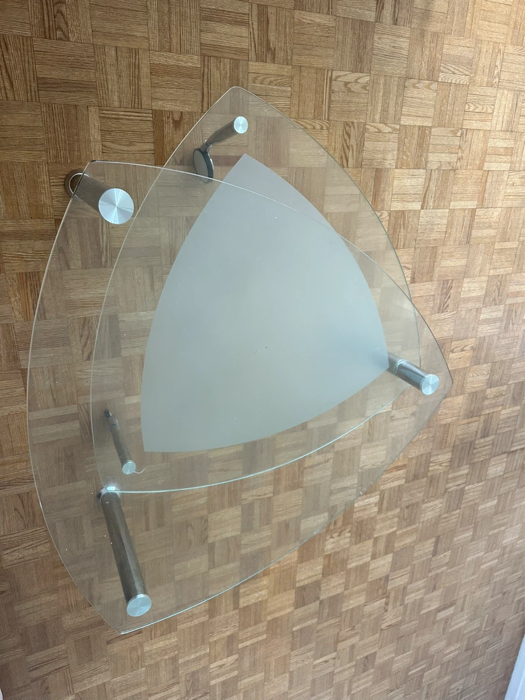 Glass and Metal Coffee Table