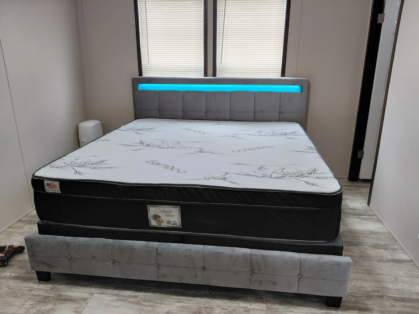 Orthopedic Elegant Bamboo Mattress with LED bed frame