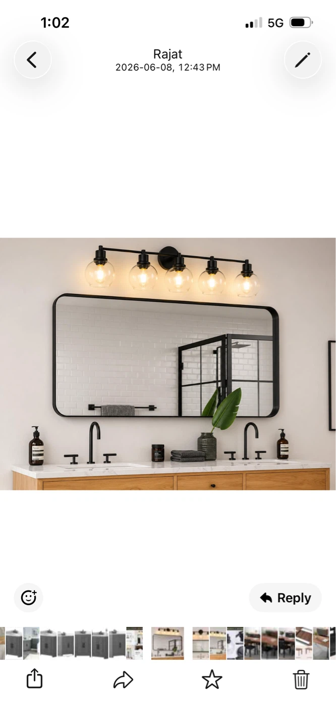 New Black 5-Light Vanity Light Fixture - photo 4