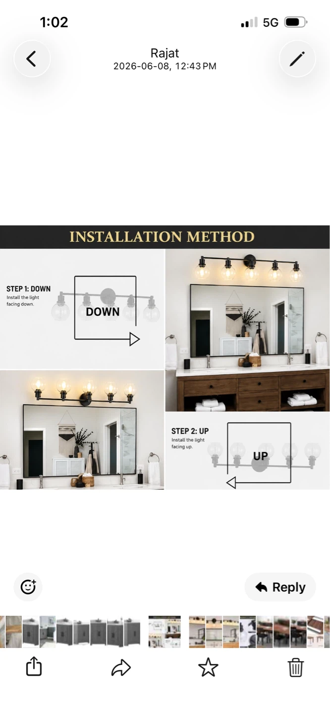 New Black 5-Light Vanity Light Fixture - photo 3