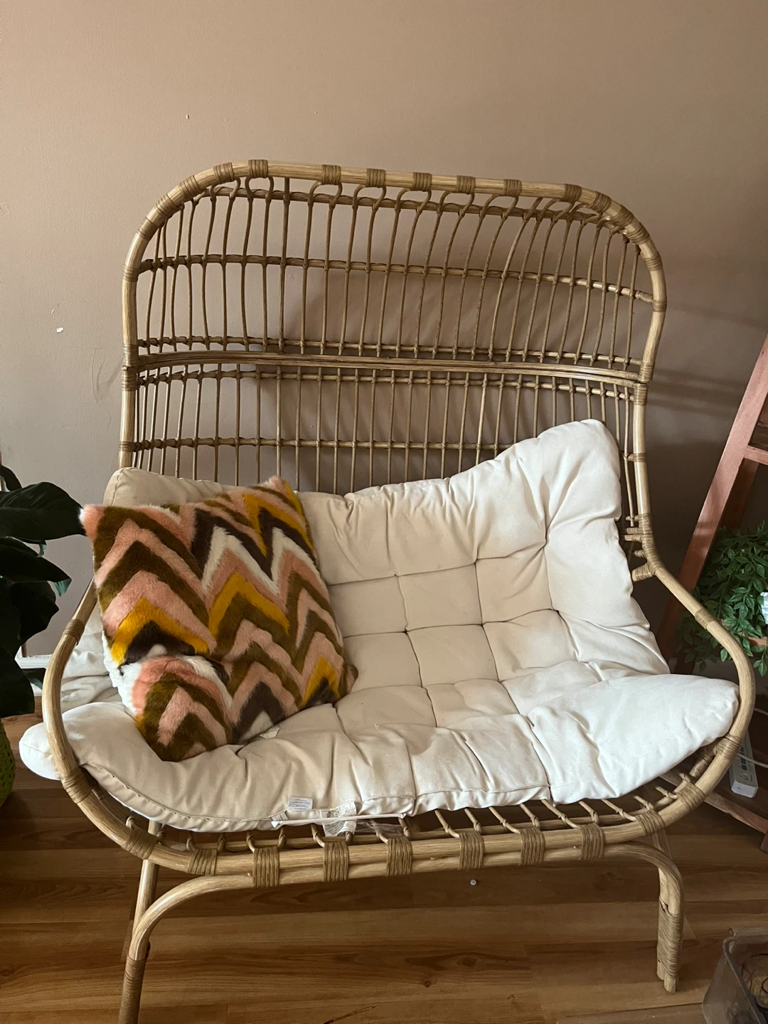 Rattan Loveseat with Cushions