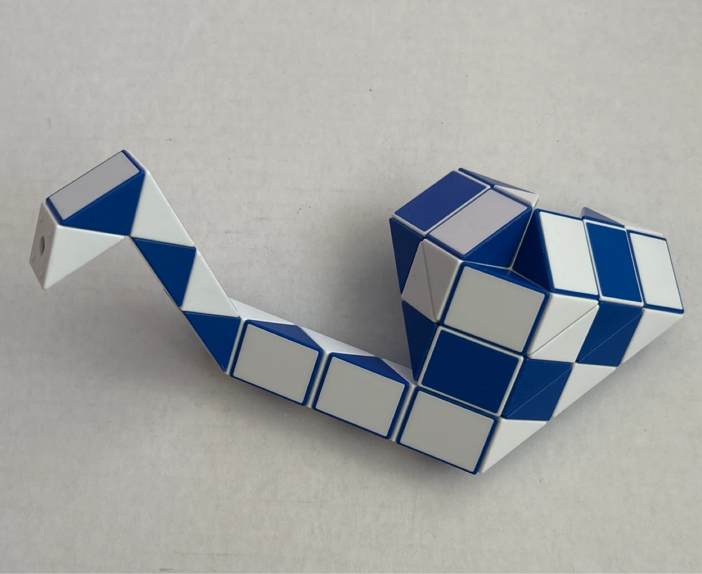 Blue and White Snake Puzzle Cube