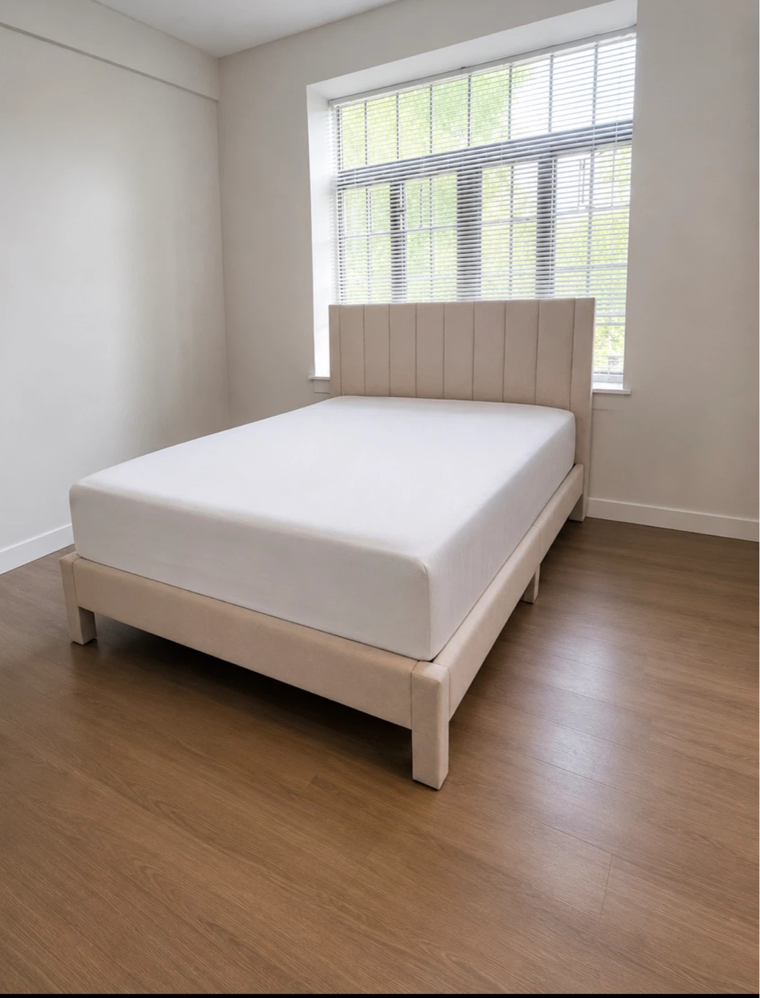 Upholstered Platform Bed Frame with Headboard, mattress included