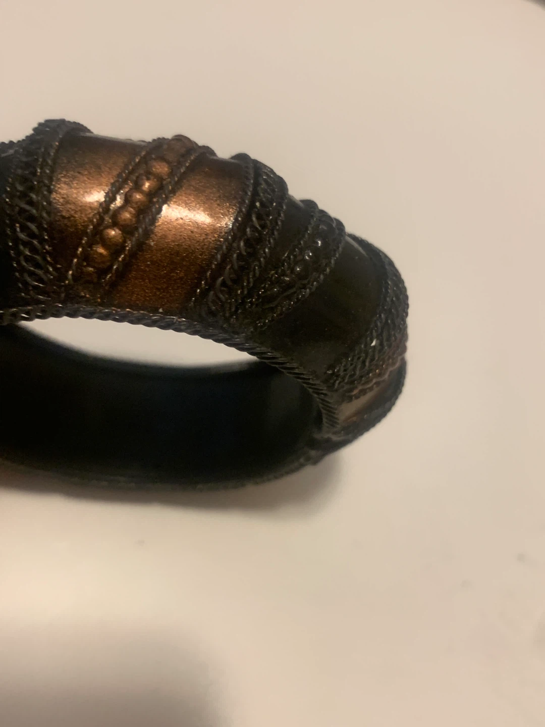 Copper and Black Bangle Bracelet 🧡 - photo 2