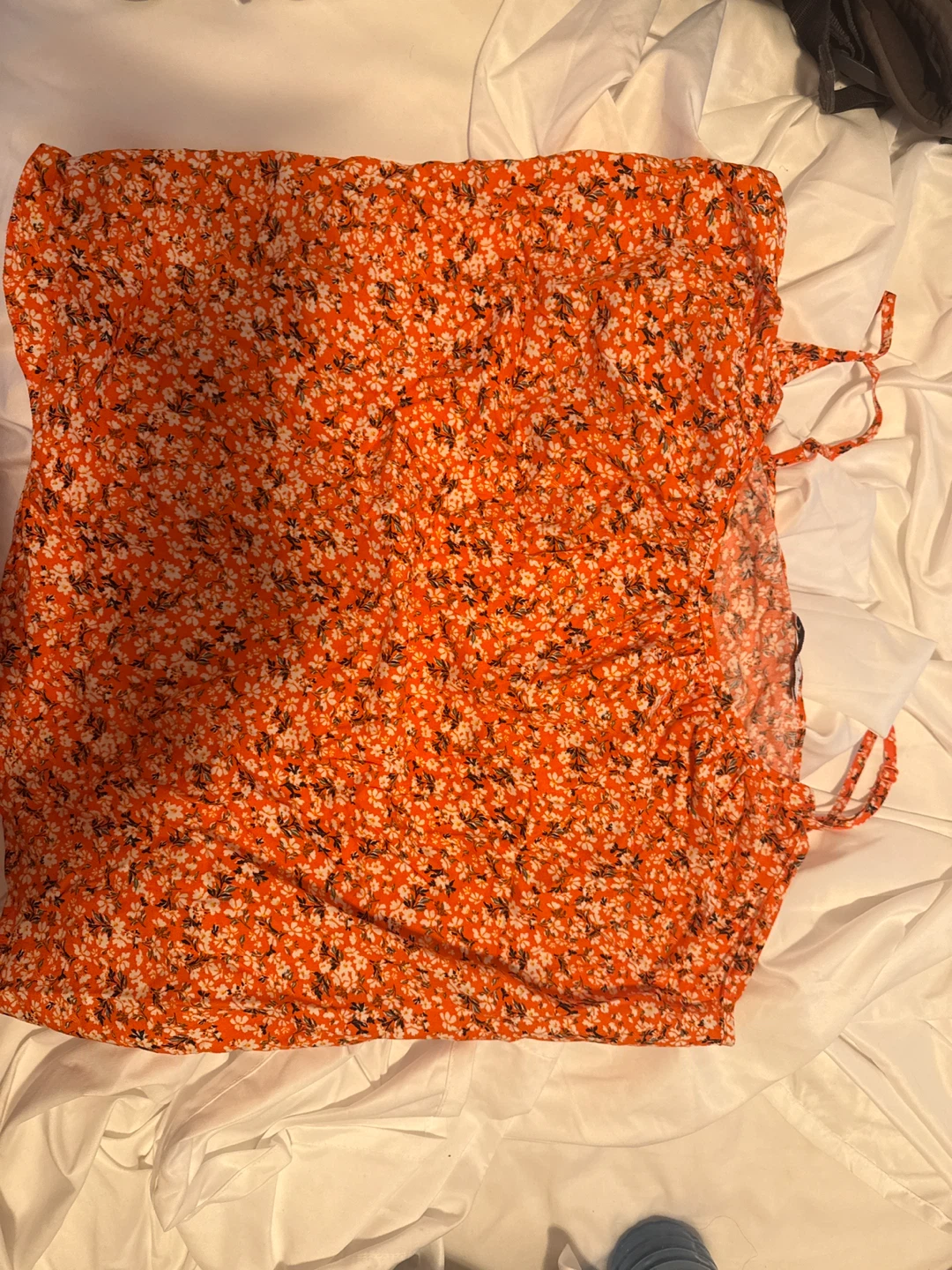 Papaya Orange Floral Print Camisole Top Size 14