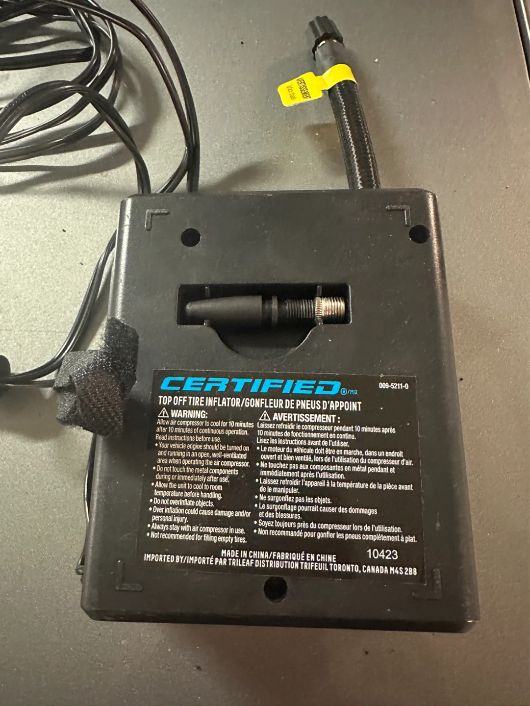 Certified Top Off Tire Inflator - photo 2