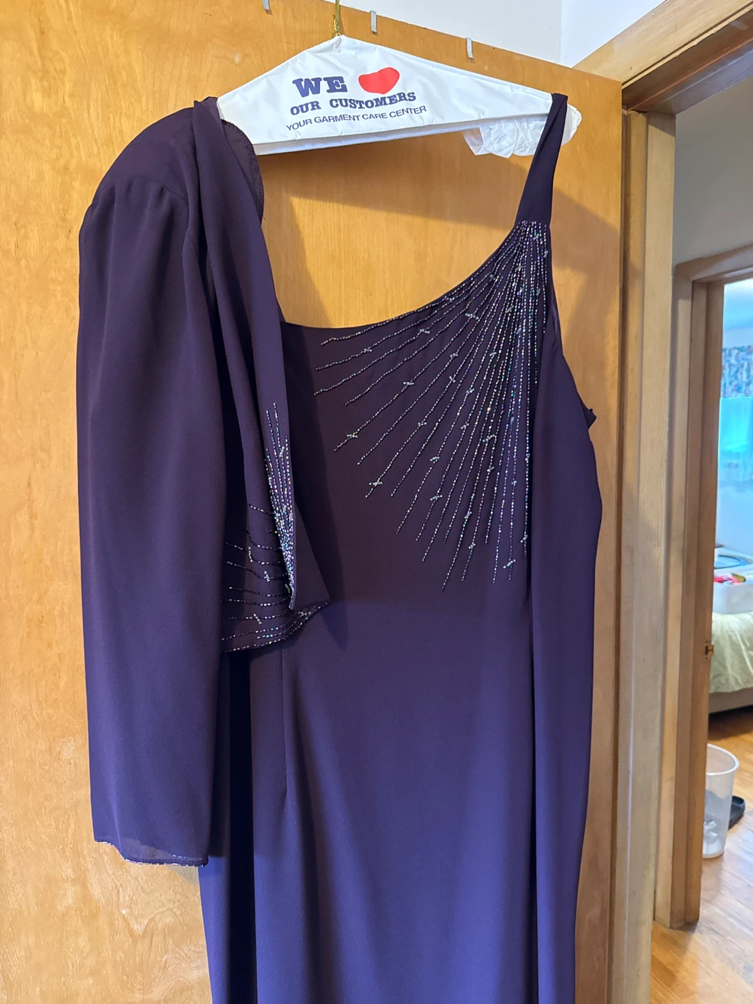 After Dark Women's Purple Beaded Dress and Jacket Set Size 22W - photo 2