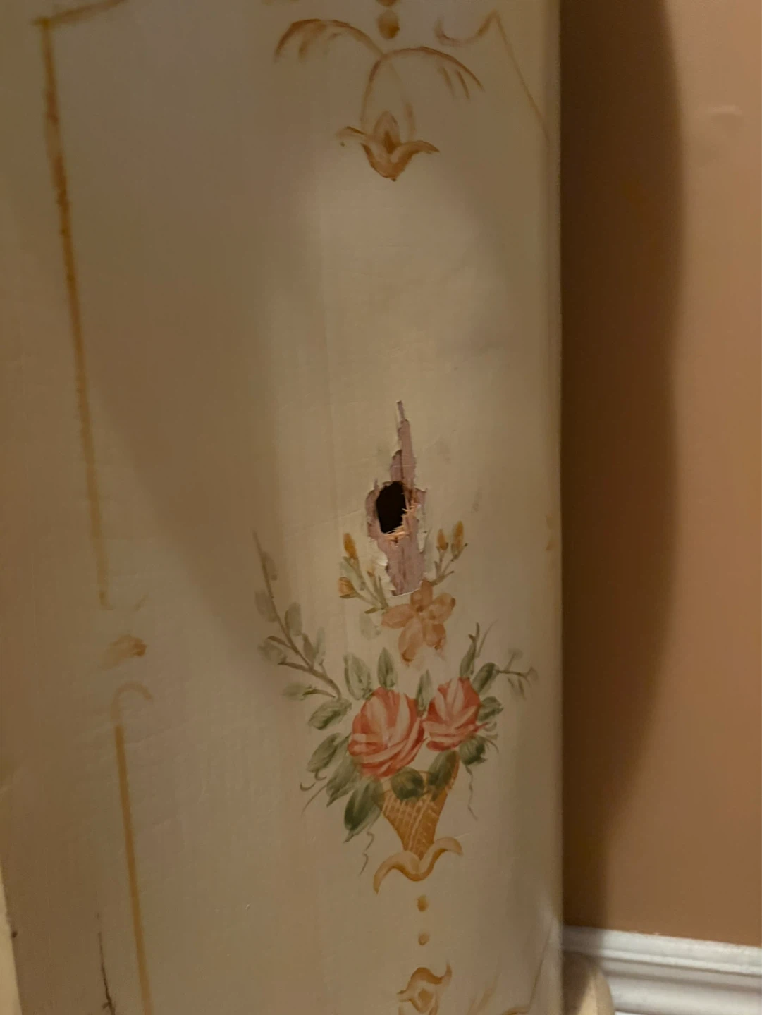Vintage Hand-Painted Hallway Table with Mirror - photo 4
