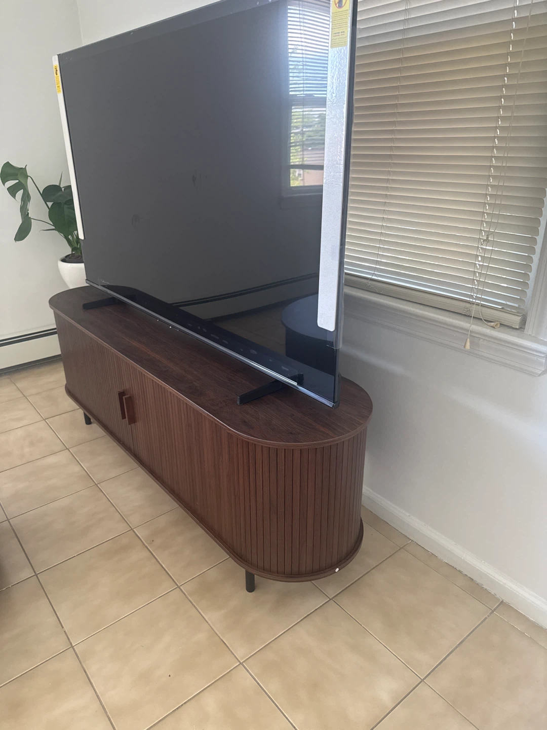 Mid-Century Modern TV Stand with Cabinet