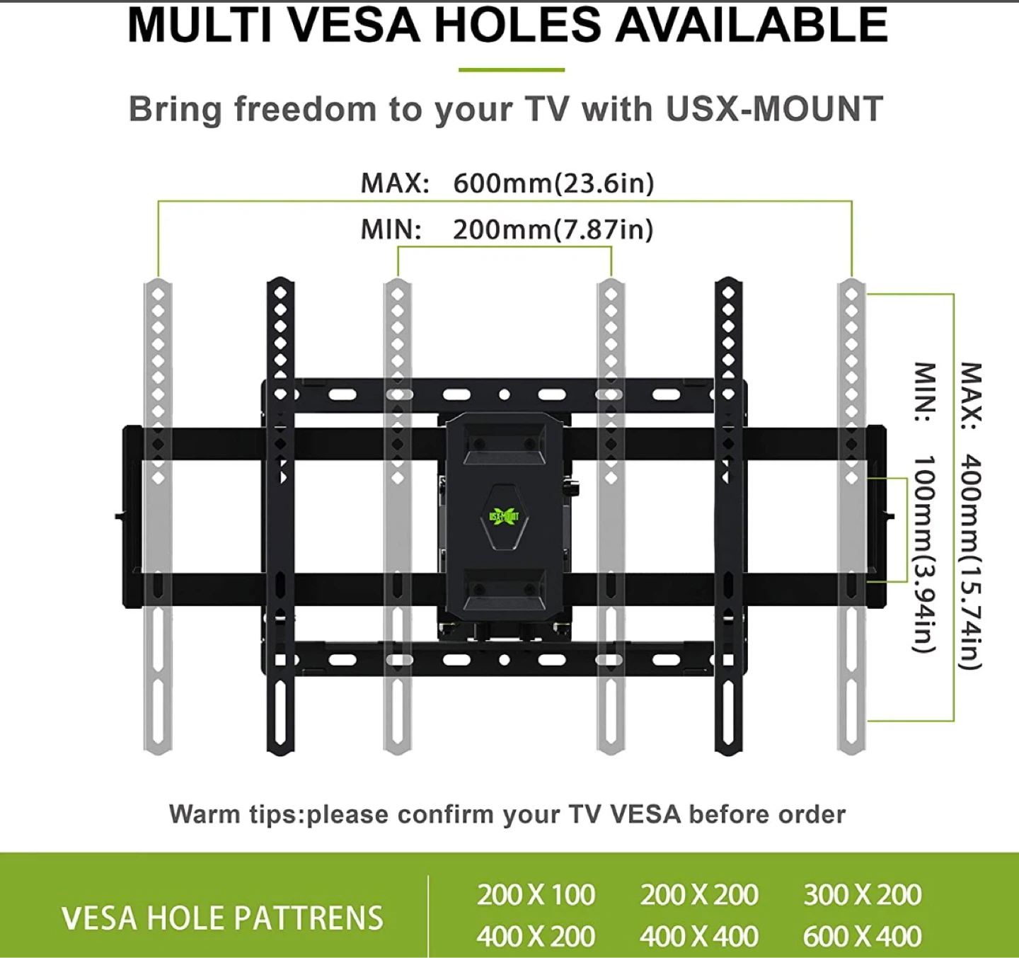 USX-MOUNT Full-Motion TV Wall Mount XML008-K-09 - photo 5