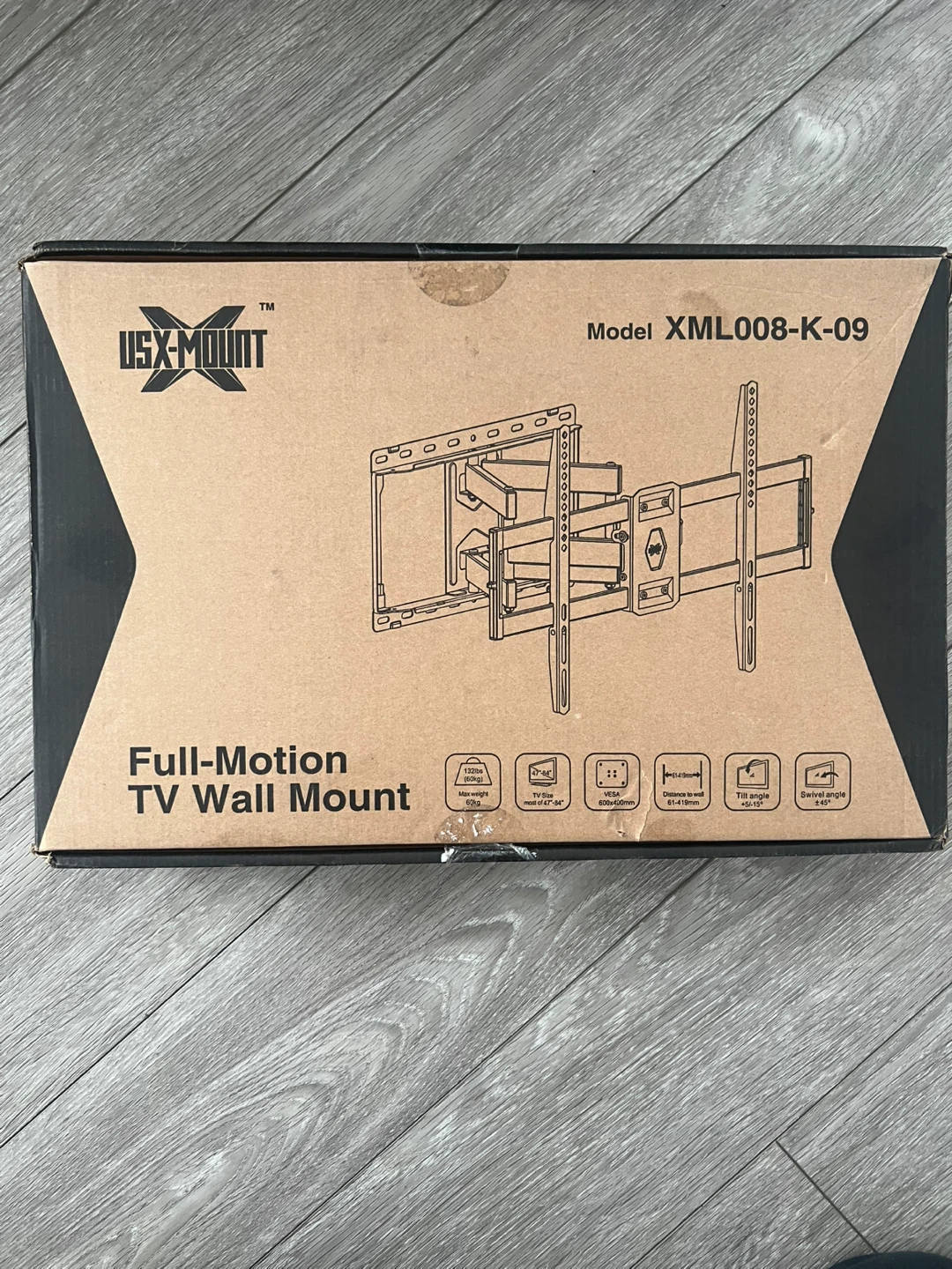 USX-MOUNT Full-Motion TV Wall Mount XML008-K-09