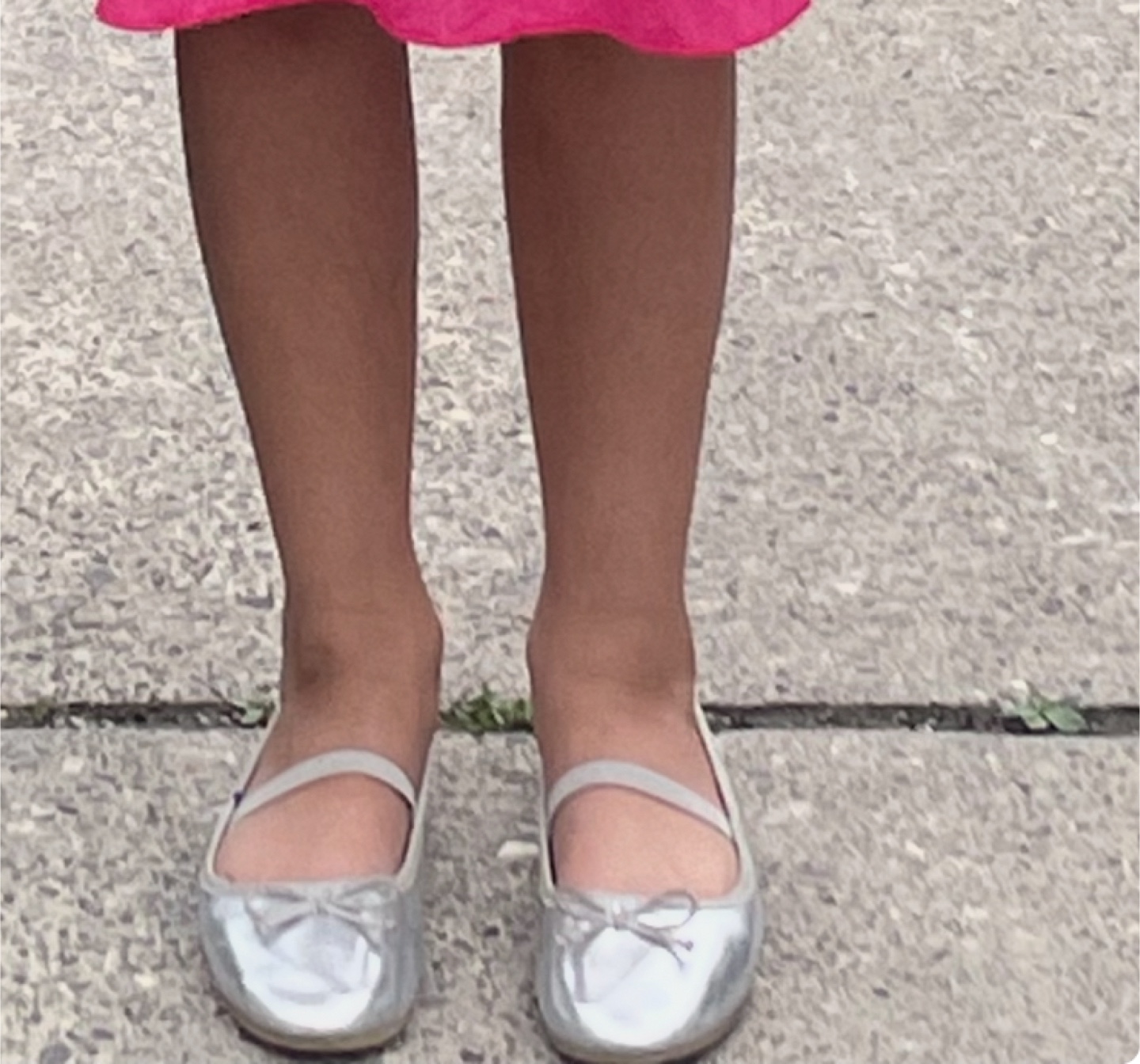 H&M Girls Silver Ballet Flats with Bows - photo 4