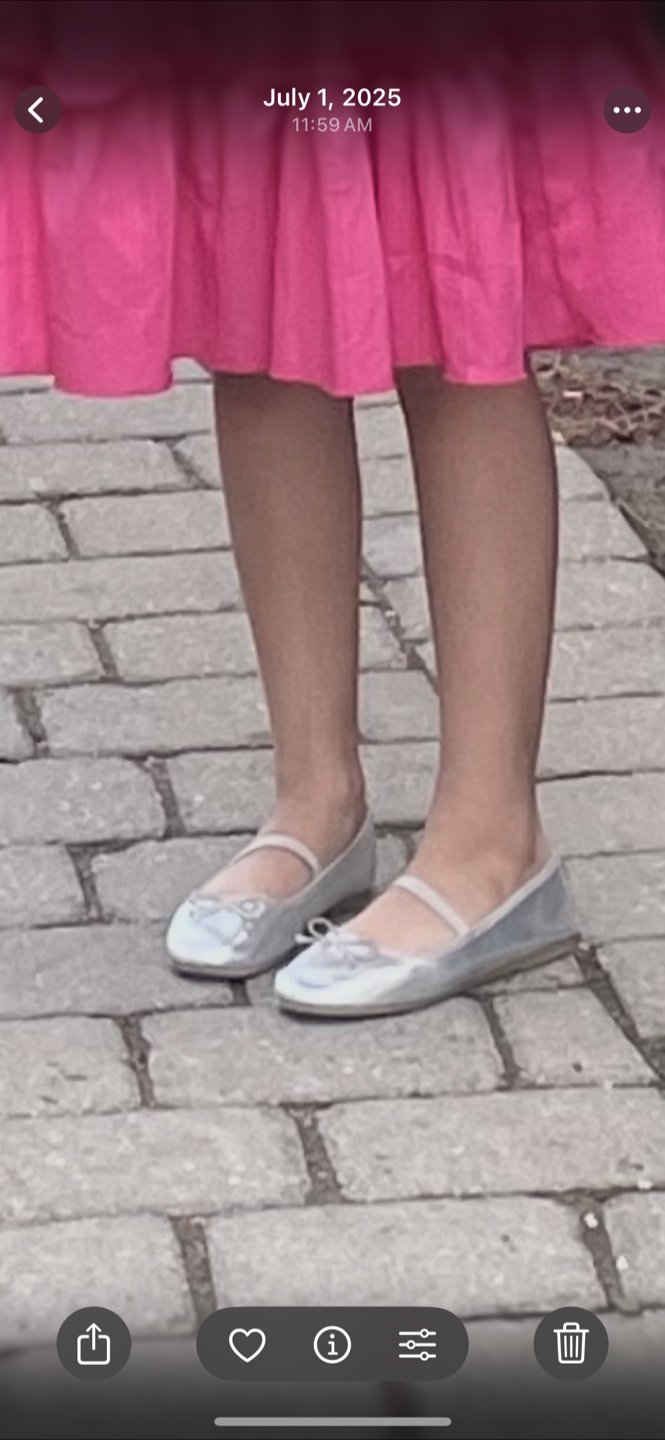 H&M Girls Silver Ballet Flats with Bows - photo 3