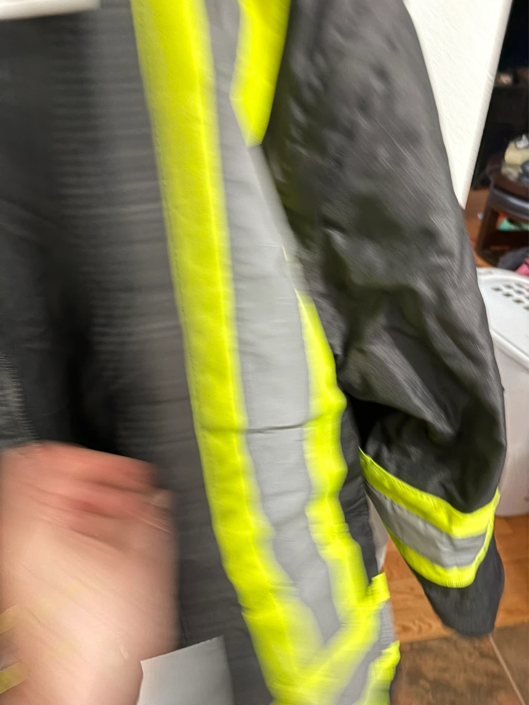 Black Bomber Jacket with High-Visibility Reflective Strips - L - photo 2