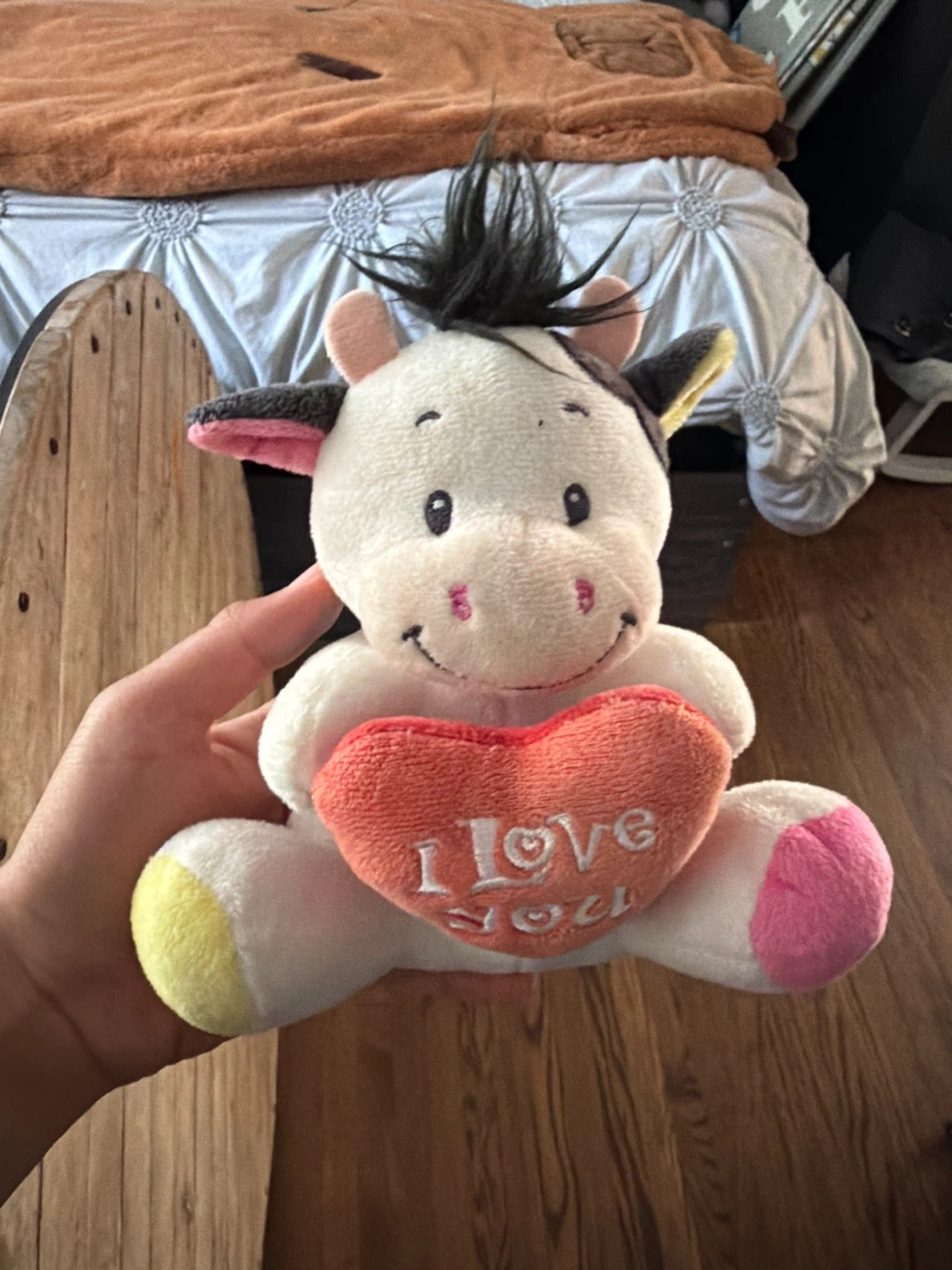 Plush Cow with "I Love You" Heart