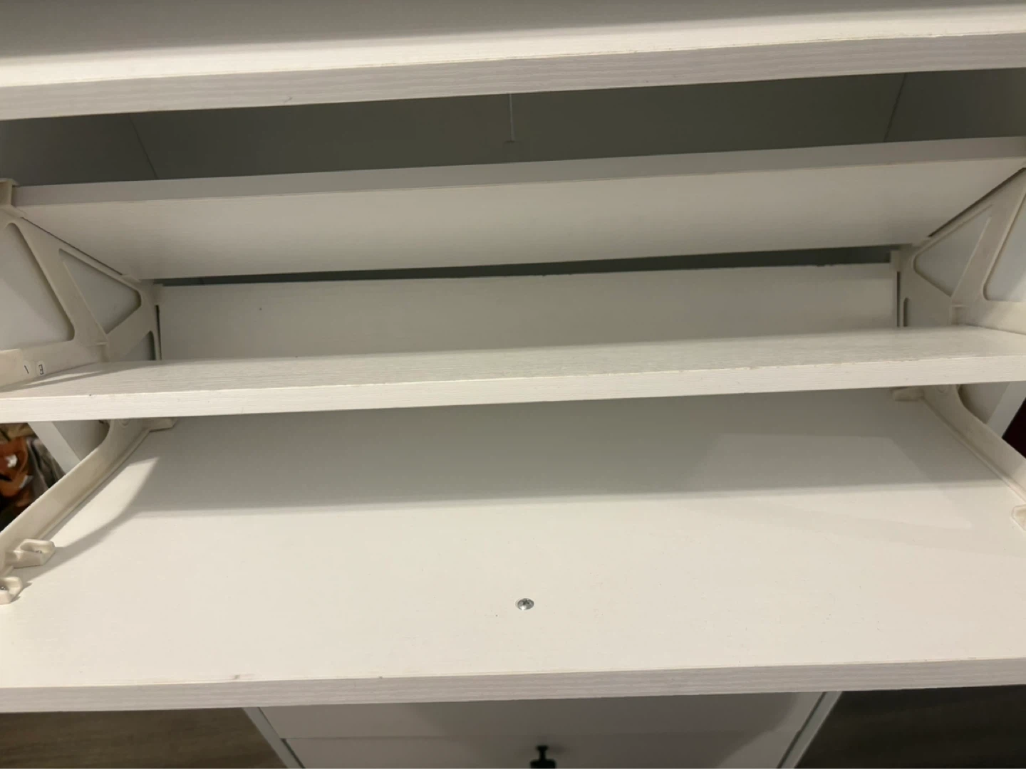 White 3-Drawer Shoe Cabinet - photo 2