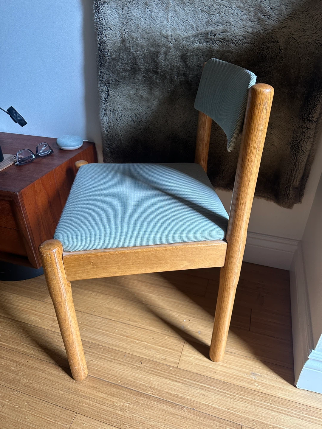 VINTAGE MCM OAK DINING SIDE CHAIR MID CENTURY MODERN