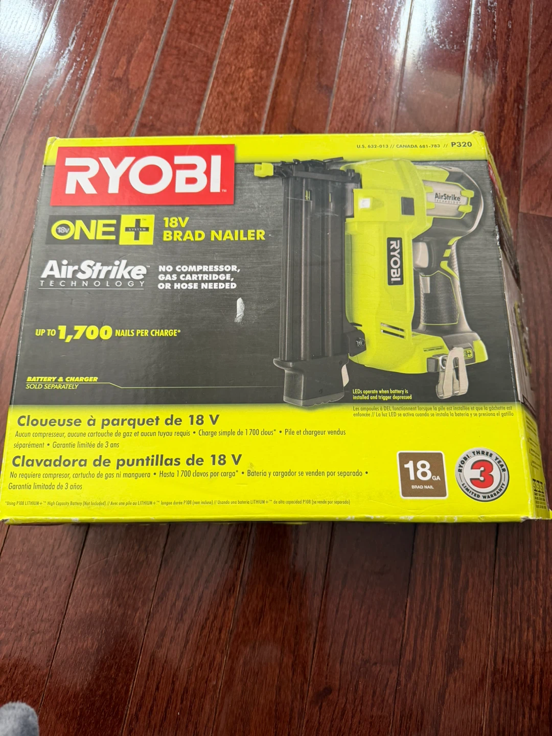 Ryobi ONE+ 18V Brad Nailer (AirStrike Technology)