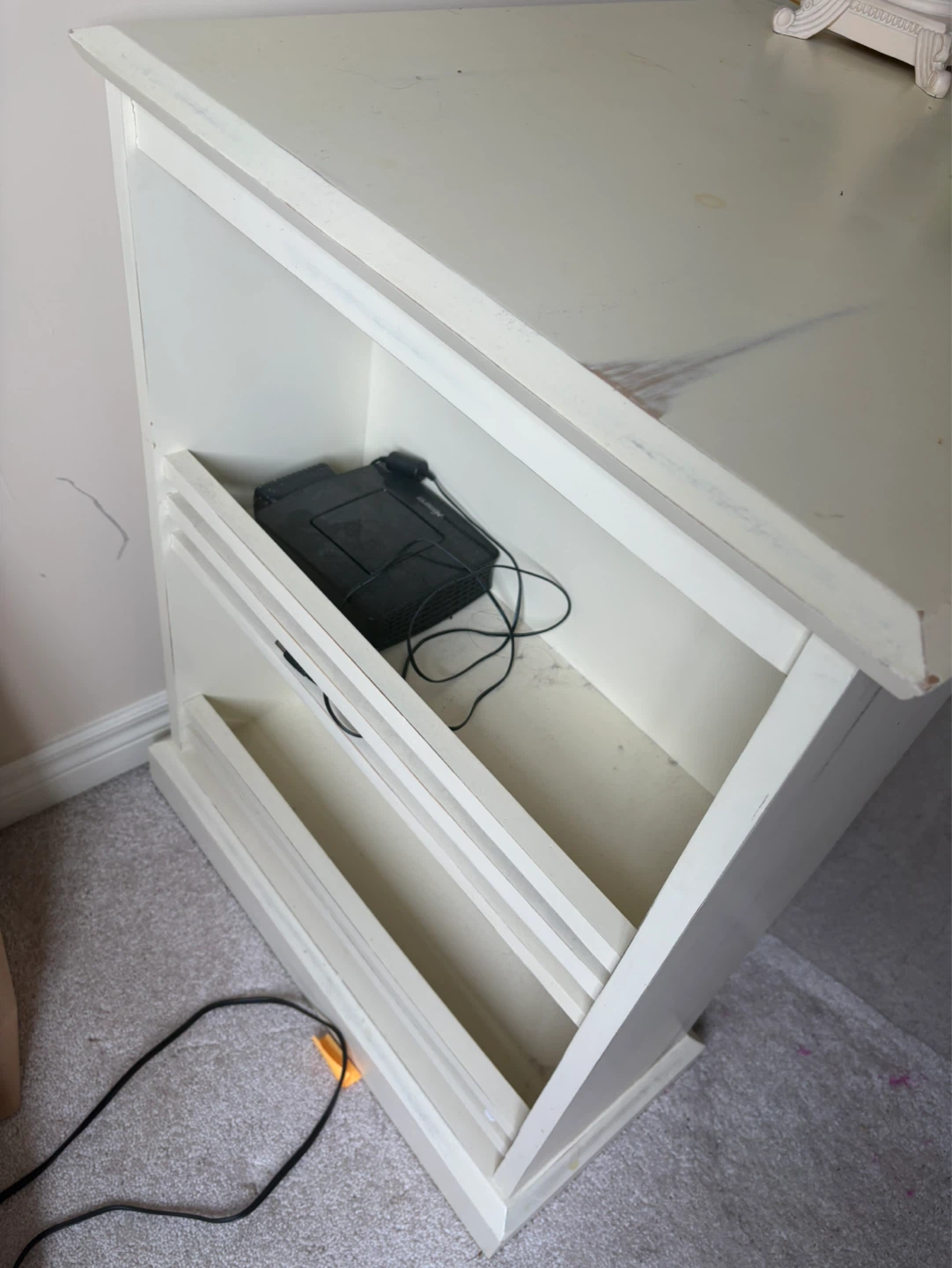 Pier 1 Cream Latticed Desk with Drawers - photo 5