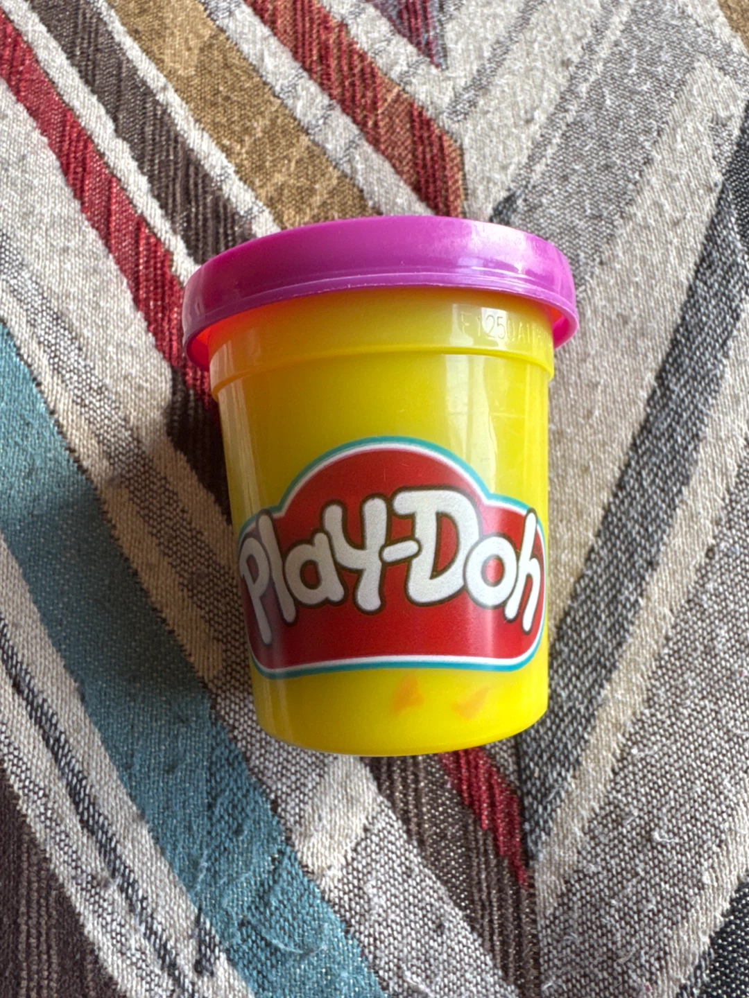 Play-Doh Yellow Container with Purple Lid