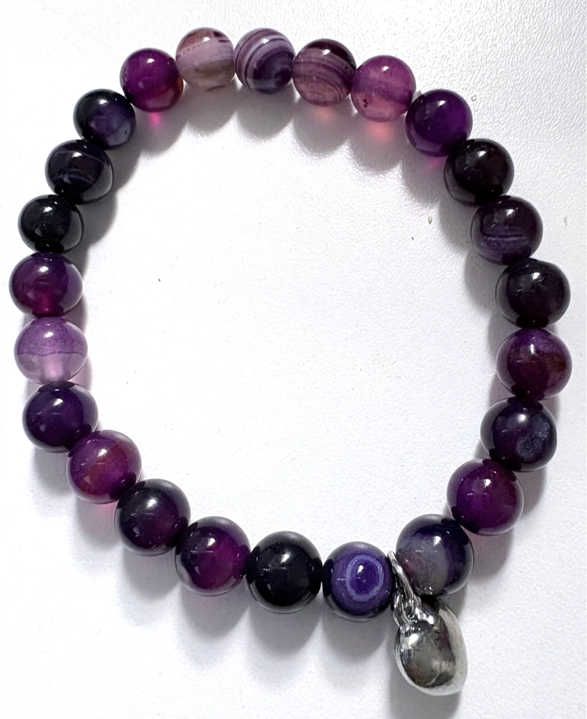 Purple Beaded Bracelet with Charm (new )# freecycle - photo 2