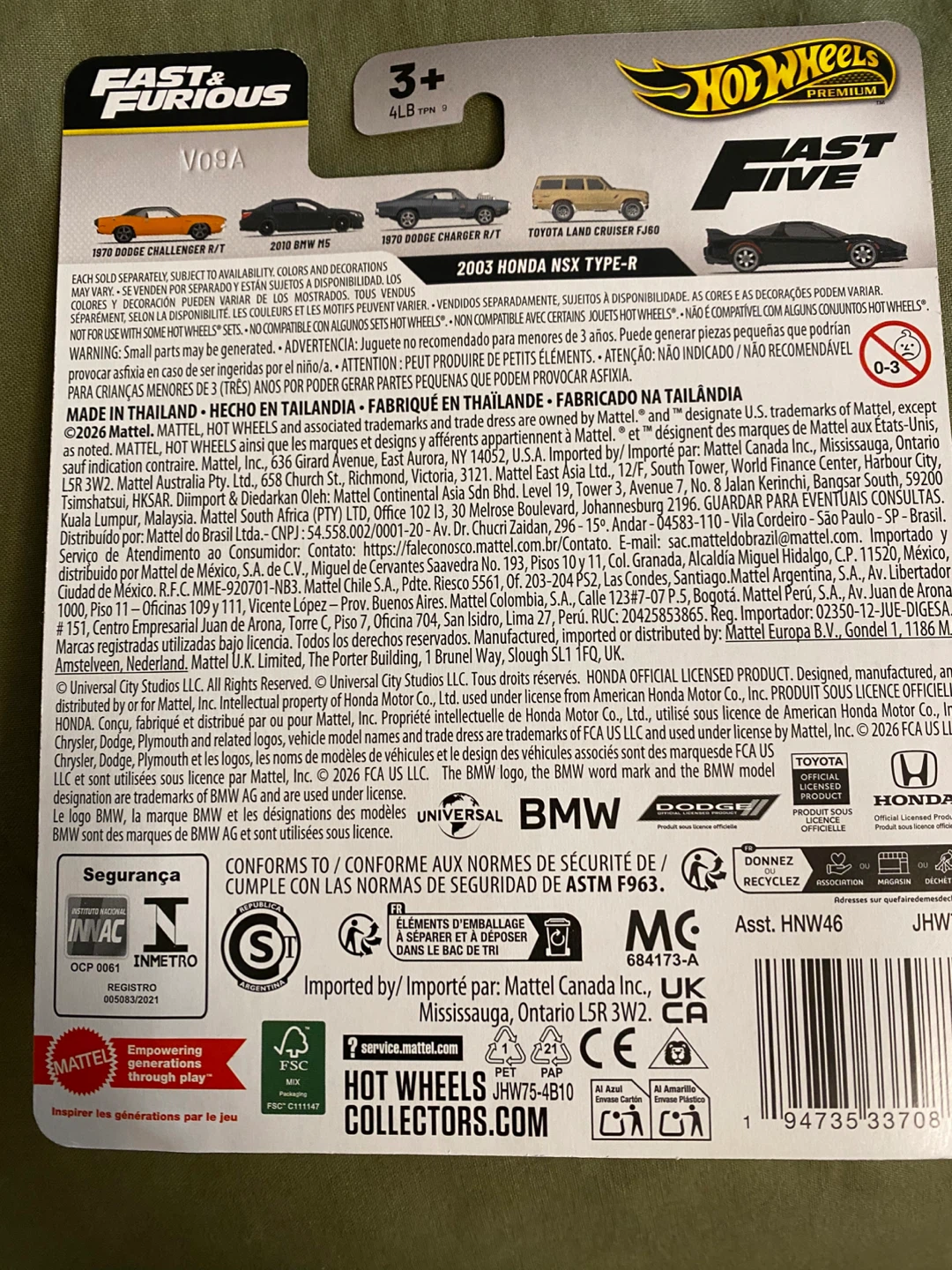 Hot Wheels 25 years of the  Fast & Furious 2003 Honda NSX Type-R - photo 2