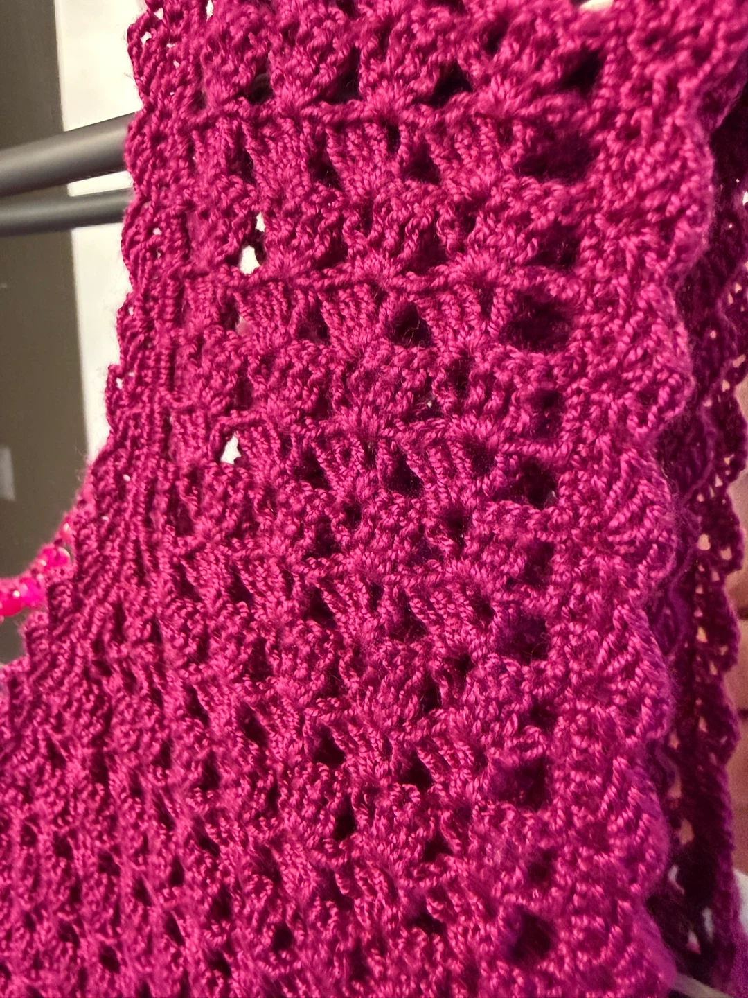 Handmade Crocheted Crop Top - Fuchsia - photo 3