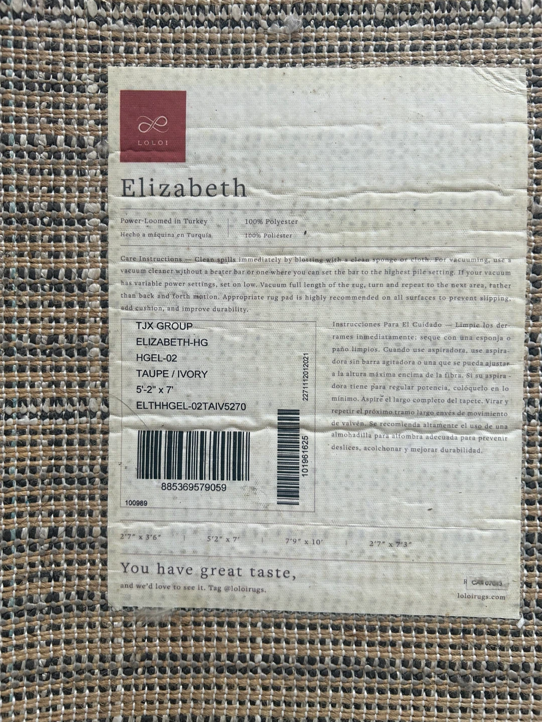 LOLOI Elizabeth Area Rug - Taupe/Ivory - 5'x7' - photo 2