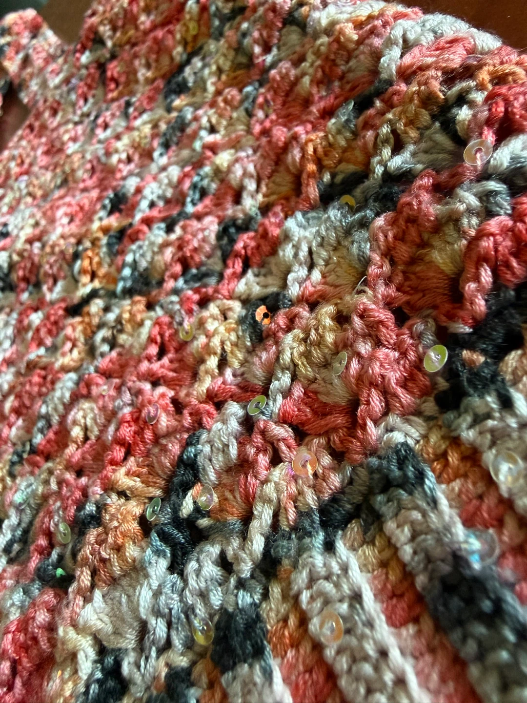 Handmade Crocheted Sequin Crop Top - photo 5