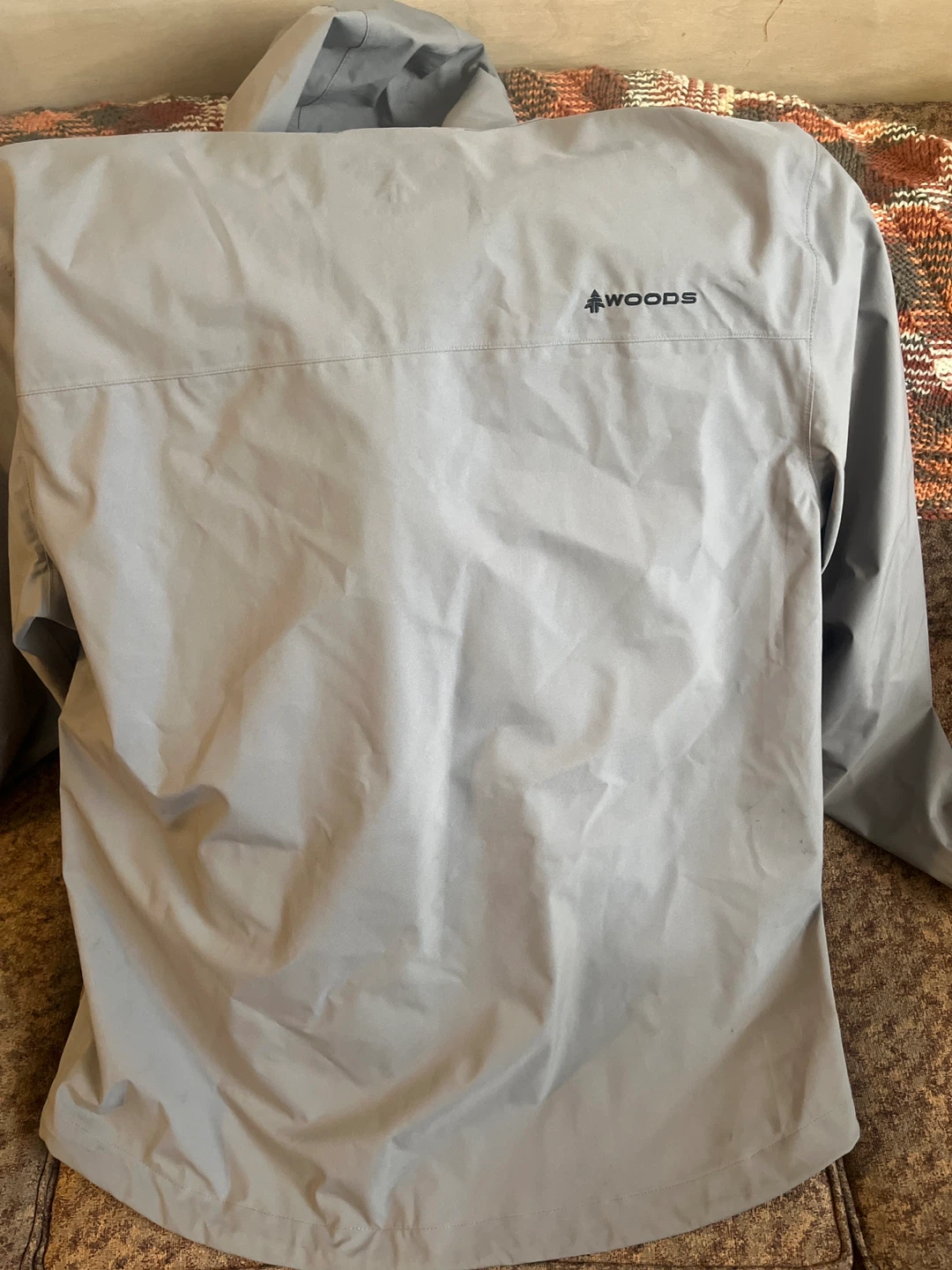 Woods Men's Lightweight Waterproof Hooded Rain Jacket - Grey - photo 2