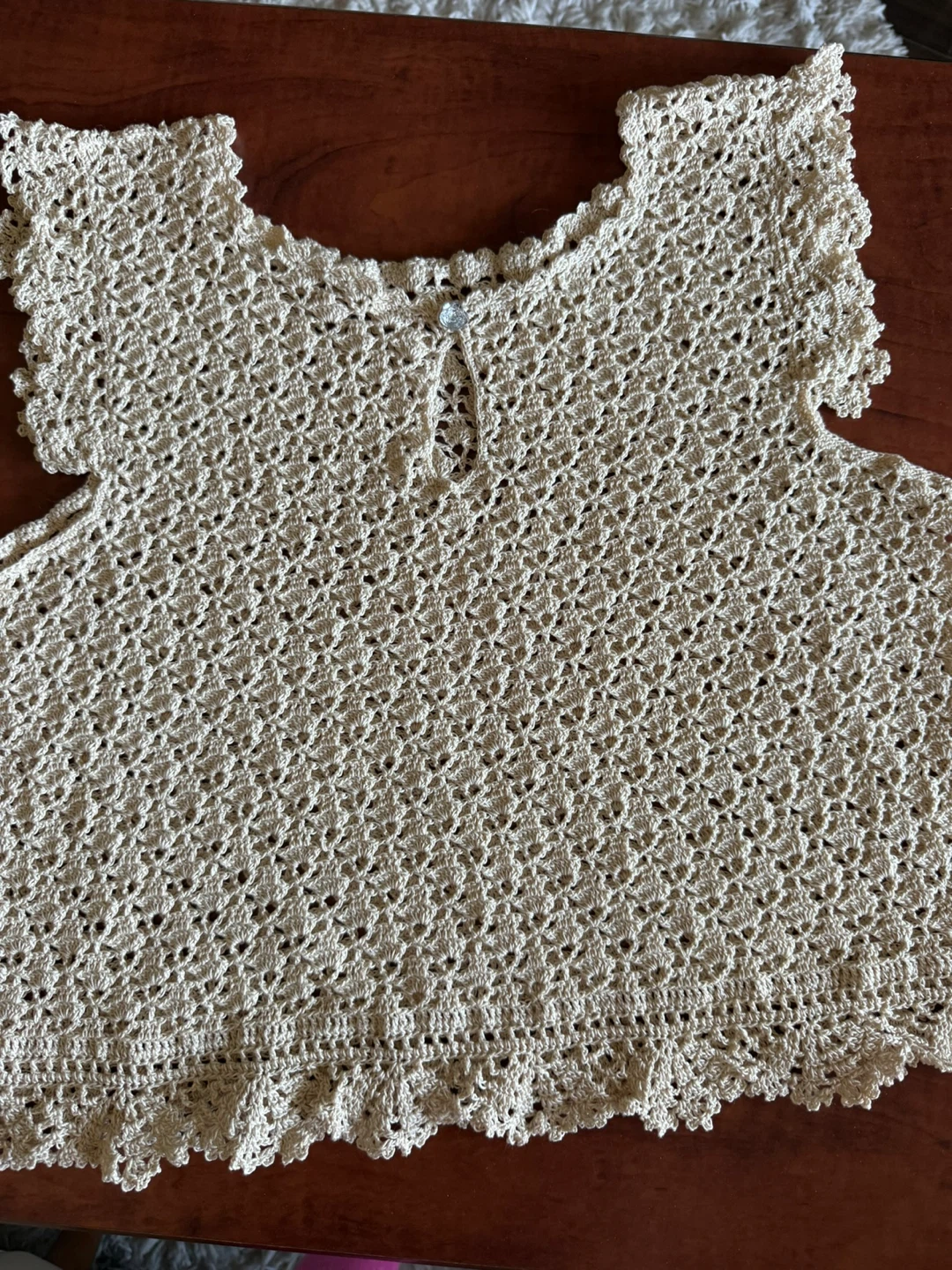 Handmade Crocheted Top - Beige - photo 5