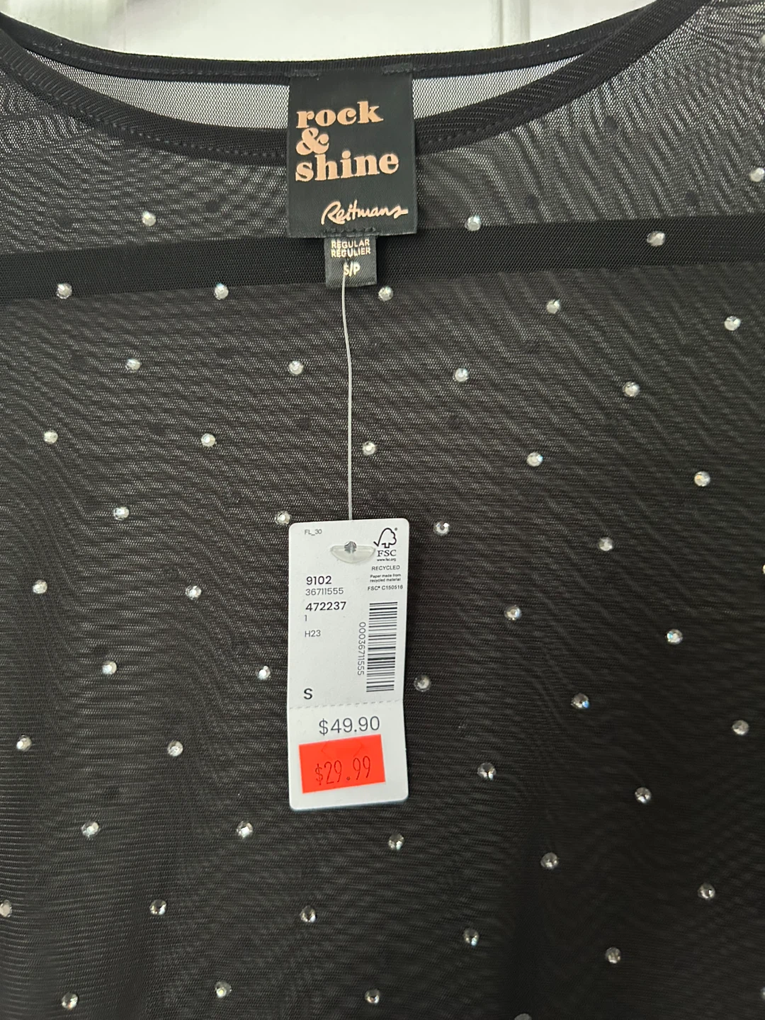 Mesh Rhinestone Top - Small - photo 2