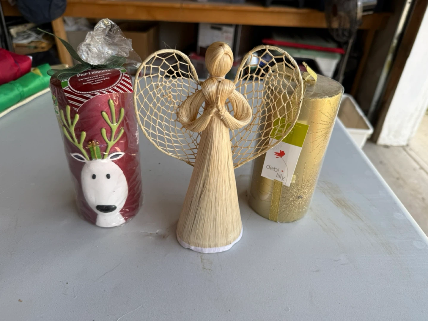 Christmas Decor Bundle - Angel Figure & Candles