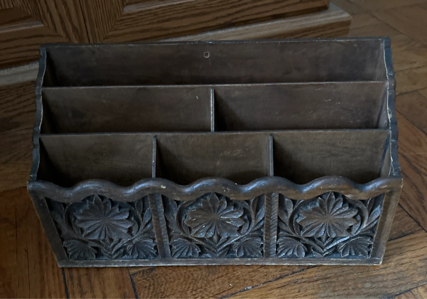 Faux Wooden Desk Organizer 12x7x5”