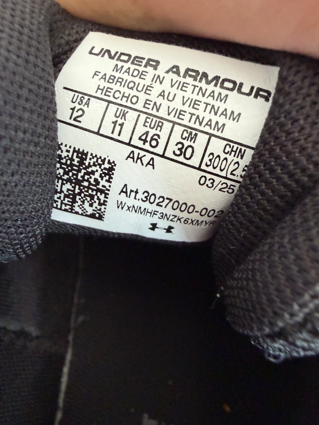 Black Under Armour Running Shoes Size 12 - photo 3