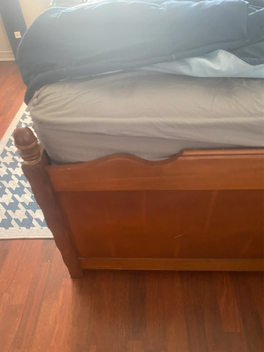 Wooden Twin Bed Frame with Drawers - photo 5