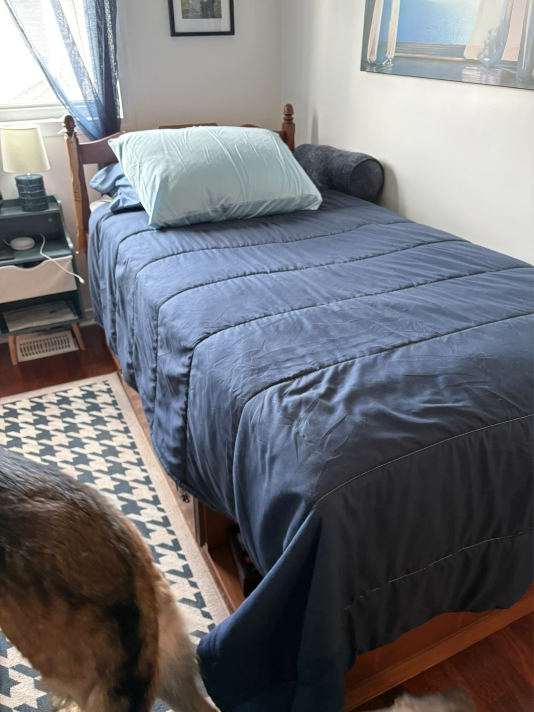Wooden Twin Bed Frame with Drawers - photo 2