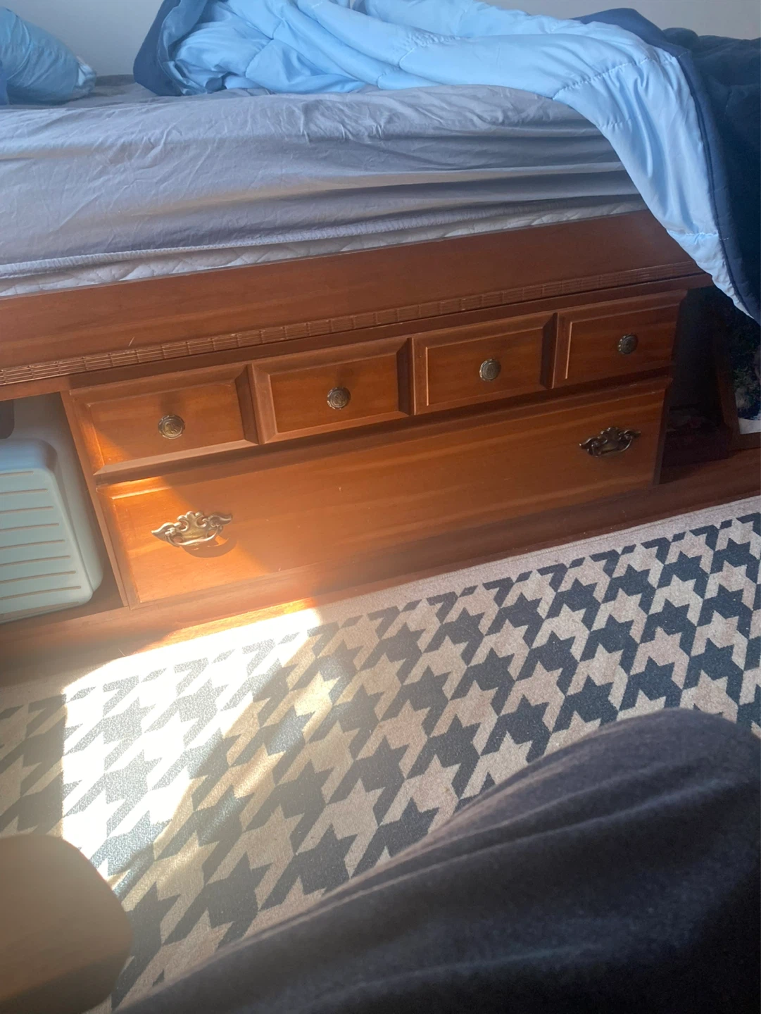 Wooden Twin Bed Frame with Drawers - photo 3