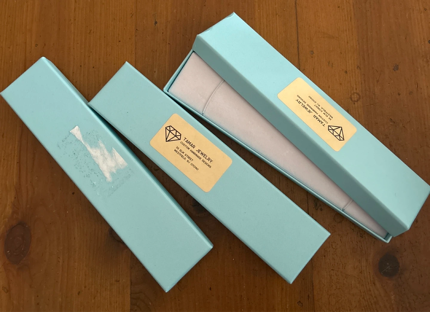 Three 8”  Cardboard Jewelry Boxes