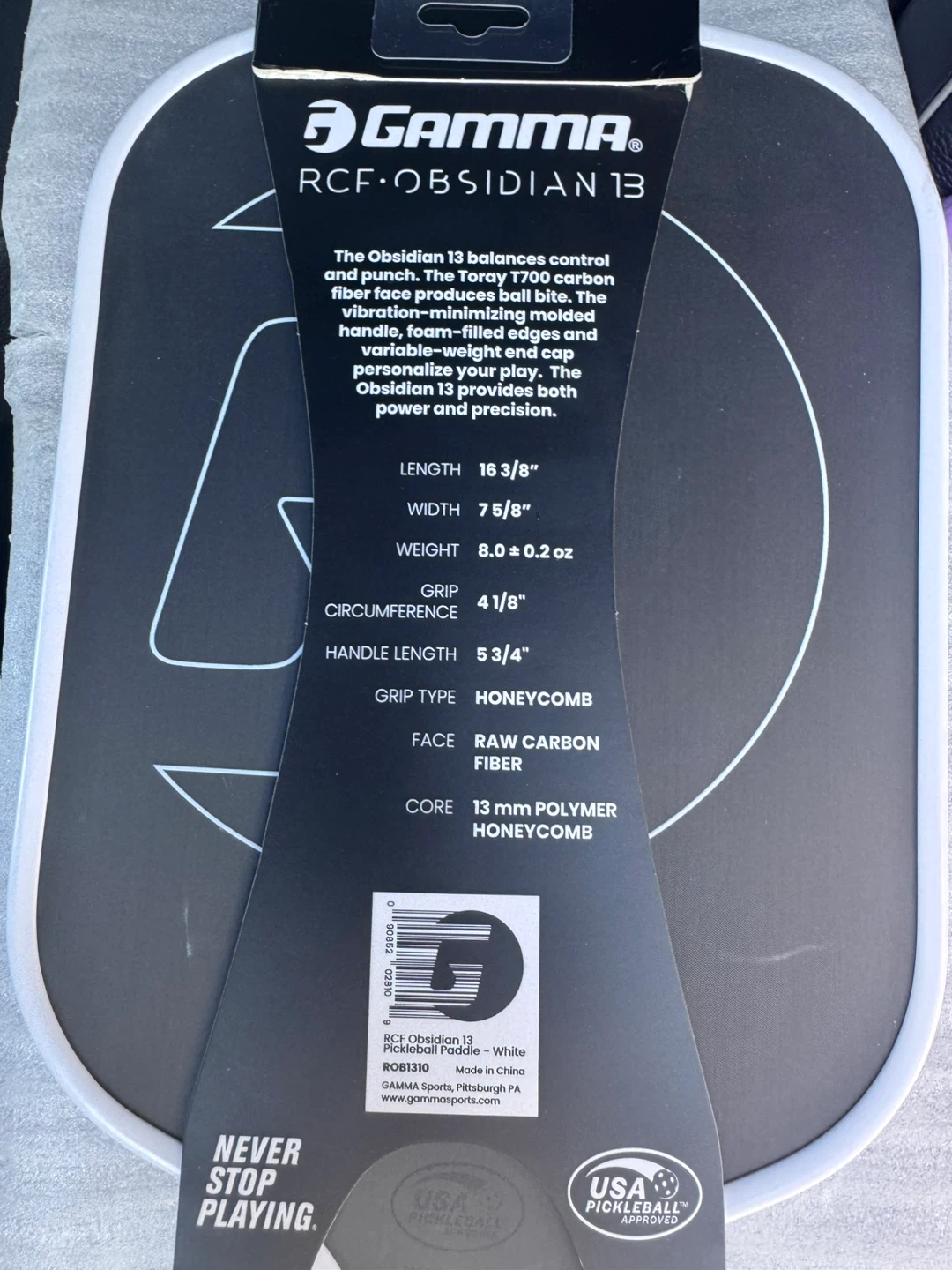 Gamma RCF-Obsidian 13 Pickleball Paddle - photo 2