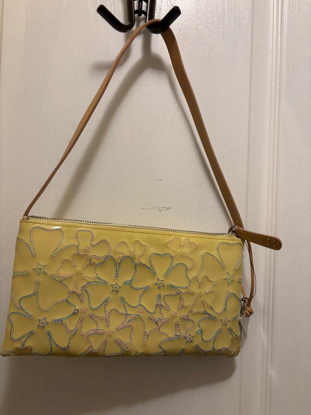 BCBGirls Yellow Embroidered Clutch Purse - photo 2