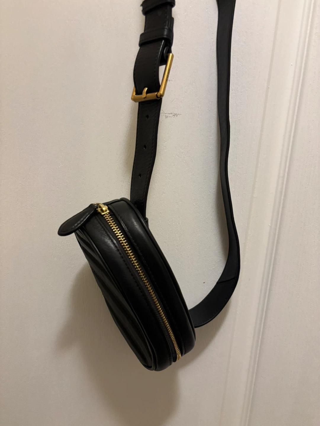 Auxiliary Black Leather Quilted Bag - photo 5