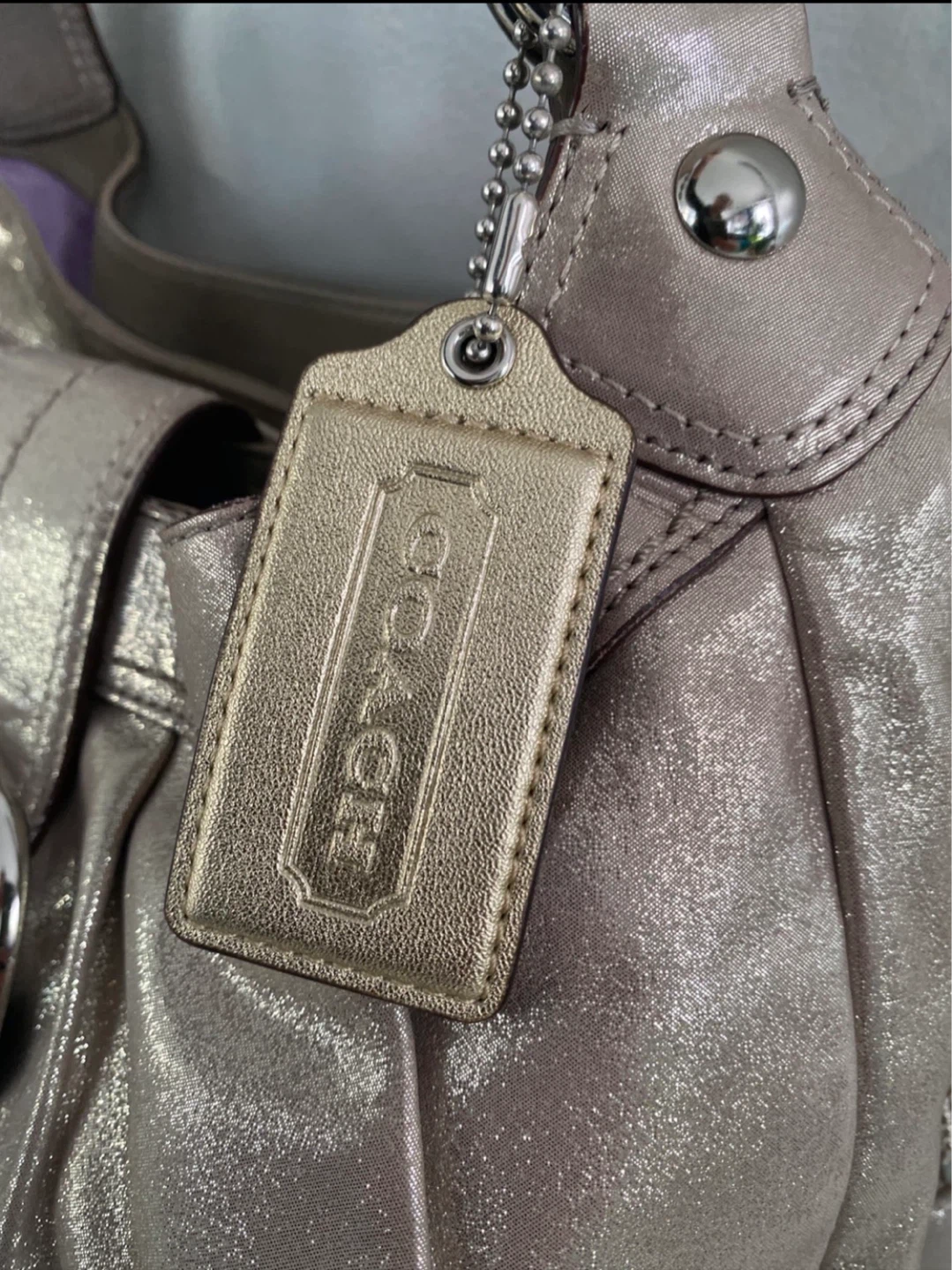 Coach Metallic Gold Leather Hobo Bag - photo 4
