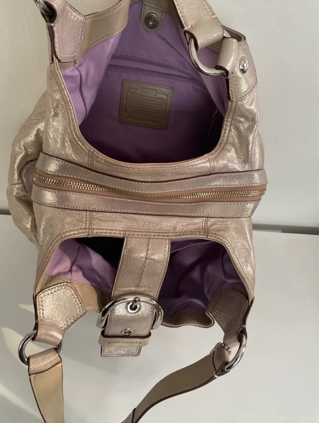 Coach Metallic Gold Leather Hobo Bag - photo 5