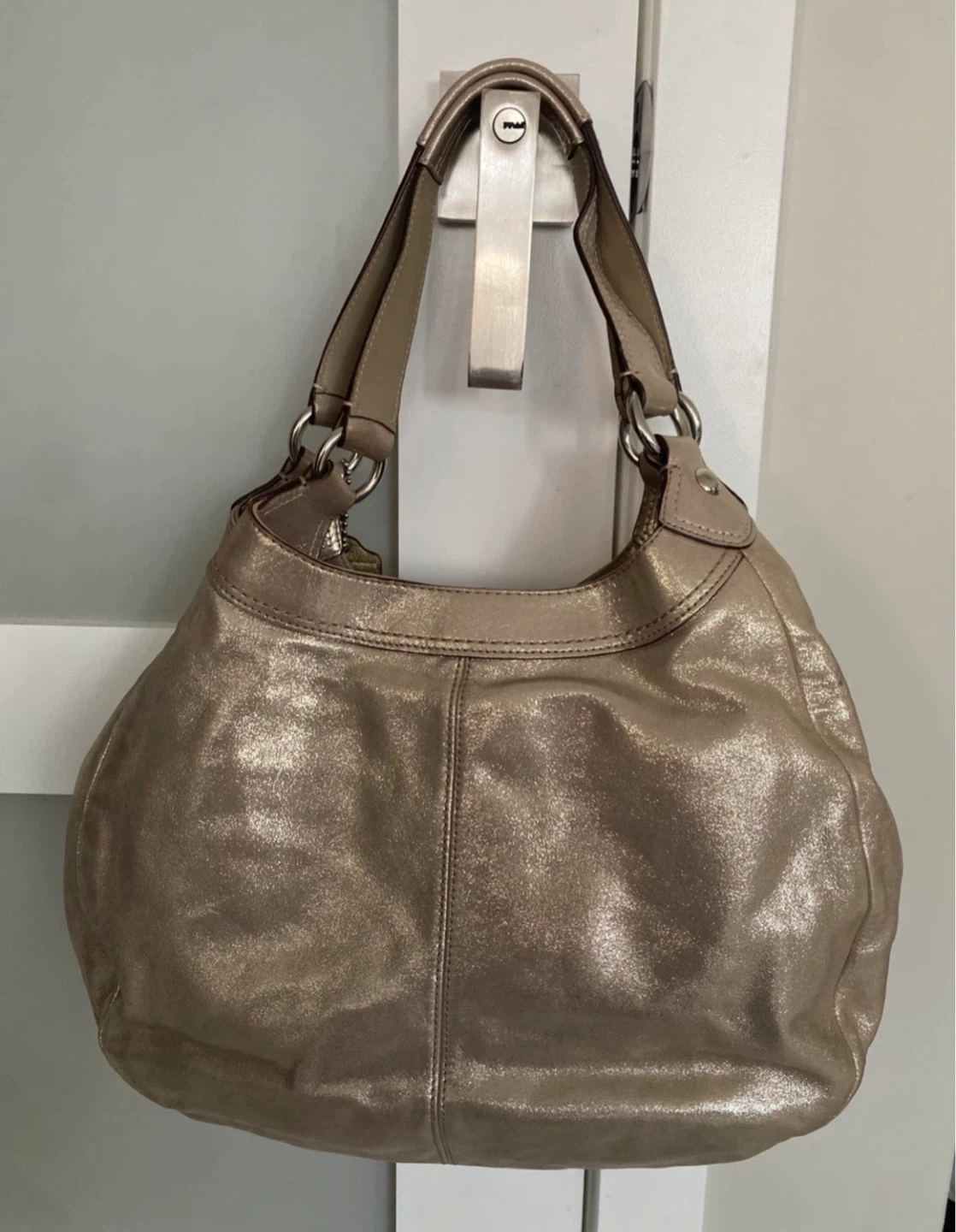 Coach Metallic Gold Leather Hobo Bag - photo 2