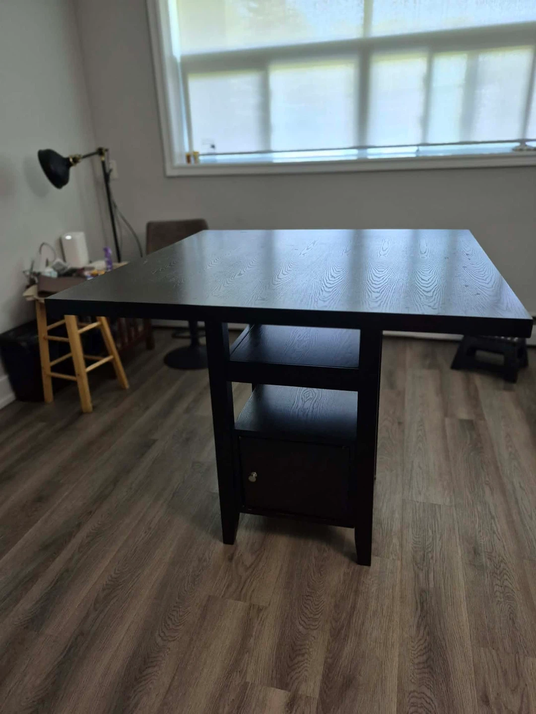 Dark Wood Dining Table with Shelving - photo 2
