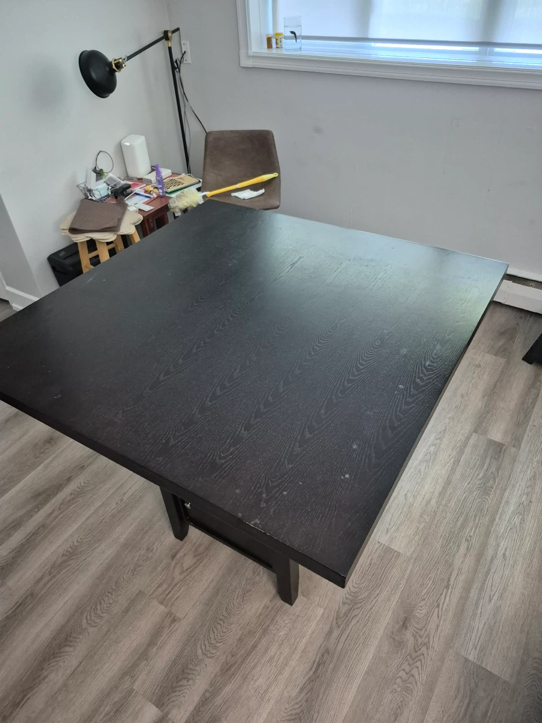 Dark Wood Dining Table with Shelving - photo 3